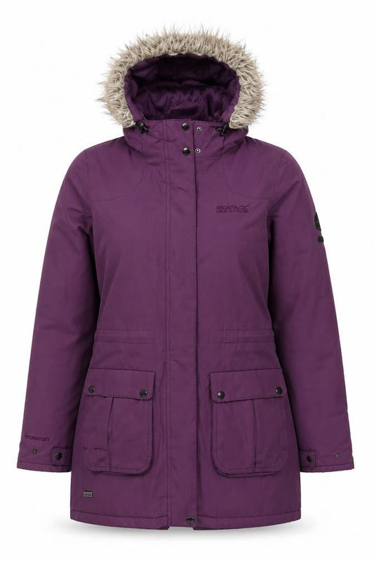 Regatta Women's Purple Parka Coat Size 10 Hooded Winter