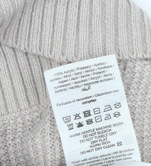 Jack & Jones Unisex Kids Beige Roll Neck Jumper Size 12