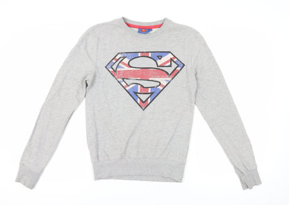 Superman Grey Logo Pullover Sweatshirt XS Men's