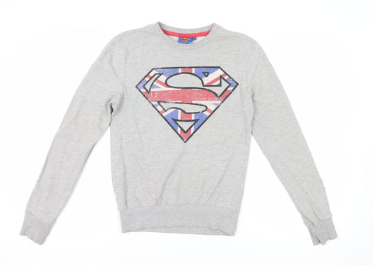 Superman Grey Logo Pullover Sweatshirt XS Men's