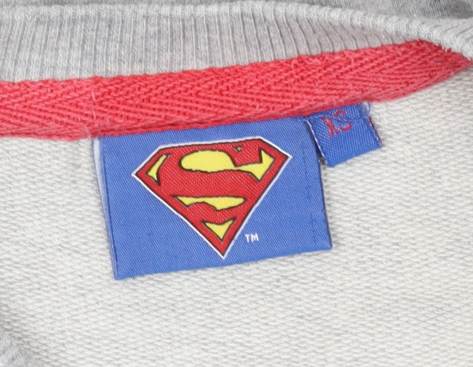 Superman Grey Logo Pullover Sweatshirt XS Men's