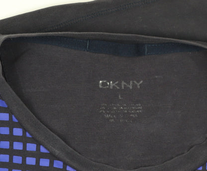 DKNY Black Unisex T-Shirt L Casual Short Sleeve Classic