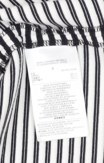 Banana Republic Women Black Striped Fit & Flare Dress Size 8