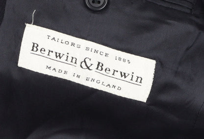 Mens UK Size 38 Berwin & Berwin Regular Blue Suit Jacket