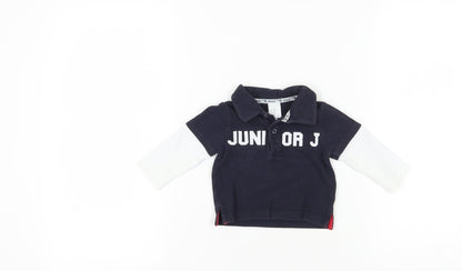 Jasper Conran Unisex Baby Polo Black 3-6 Mths Cotton Casual