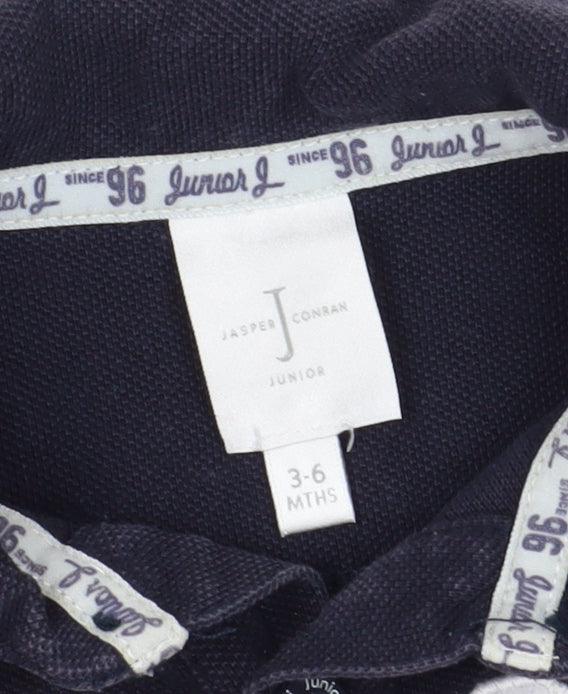Jasper Conran Unisex Baby Polo Black 3-6 Mths Cotton Casual