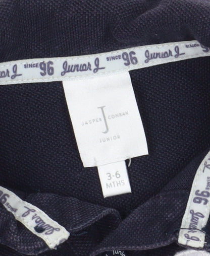 Jasper Conran Unisex Baby Polo Black 3-6 Mths Cotton Casual