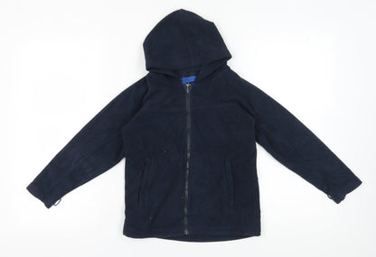 Peter Storm Girls Blue Fleece Jacket, Hooded, Size 7-8 Years