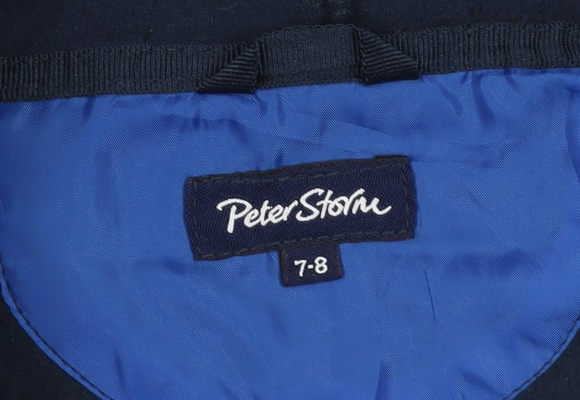 Peter Storm Girls Blue Fleece Jacket, Hooded, Size 7-8 Years