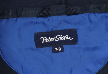 Peter Storm Girls Blue Fleece Jacket, Hooded, Size 7-8 Years