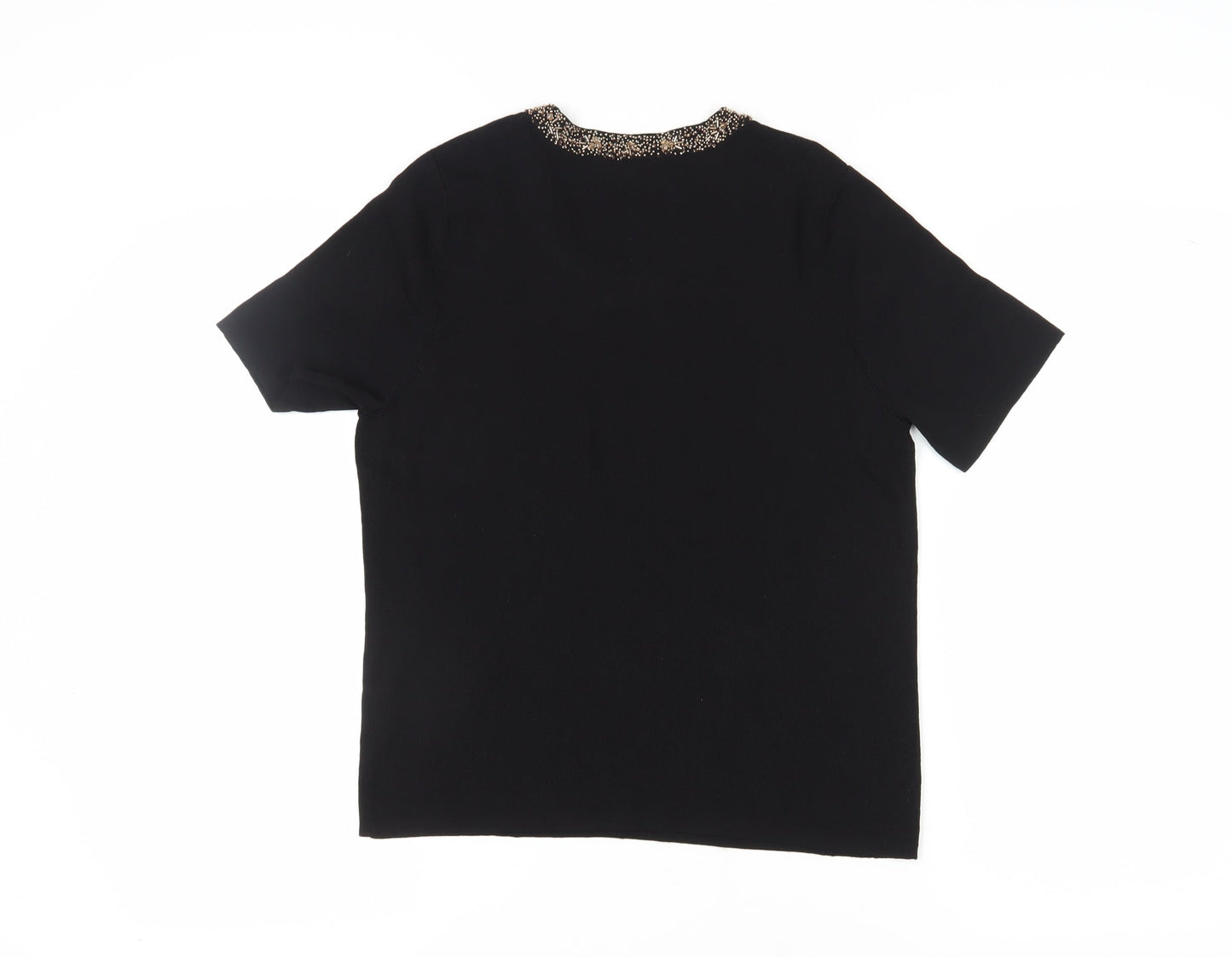 Womens UK Size 12 Eastex Black Basic T-Shirt
