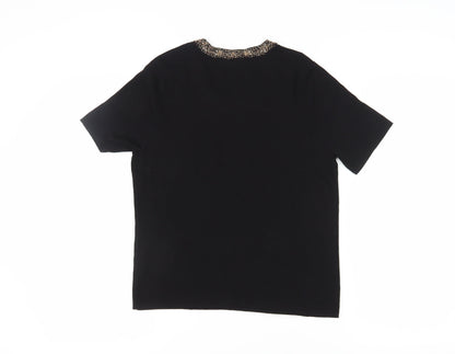 Womens UK Size 12 Eastex Black Basic T-Shirt