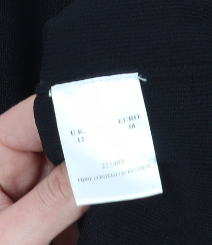 Womens UK Size 12 Eastex Black Basic T-Shirt