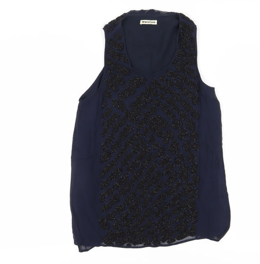 Womens UK Size 8 Whistles Blue Basic Tank