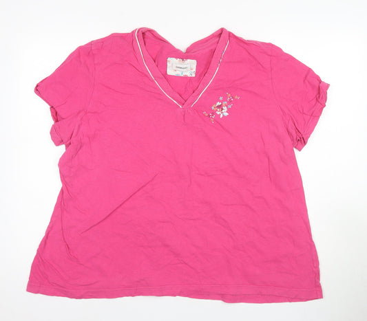 Damart Women's Pink 2XL V-Neck T-Shirt