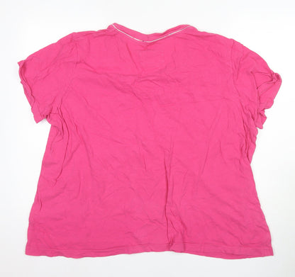Damart Women's Pink 2XL V-Neck T-Shirt
