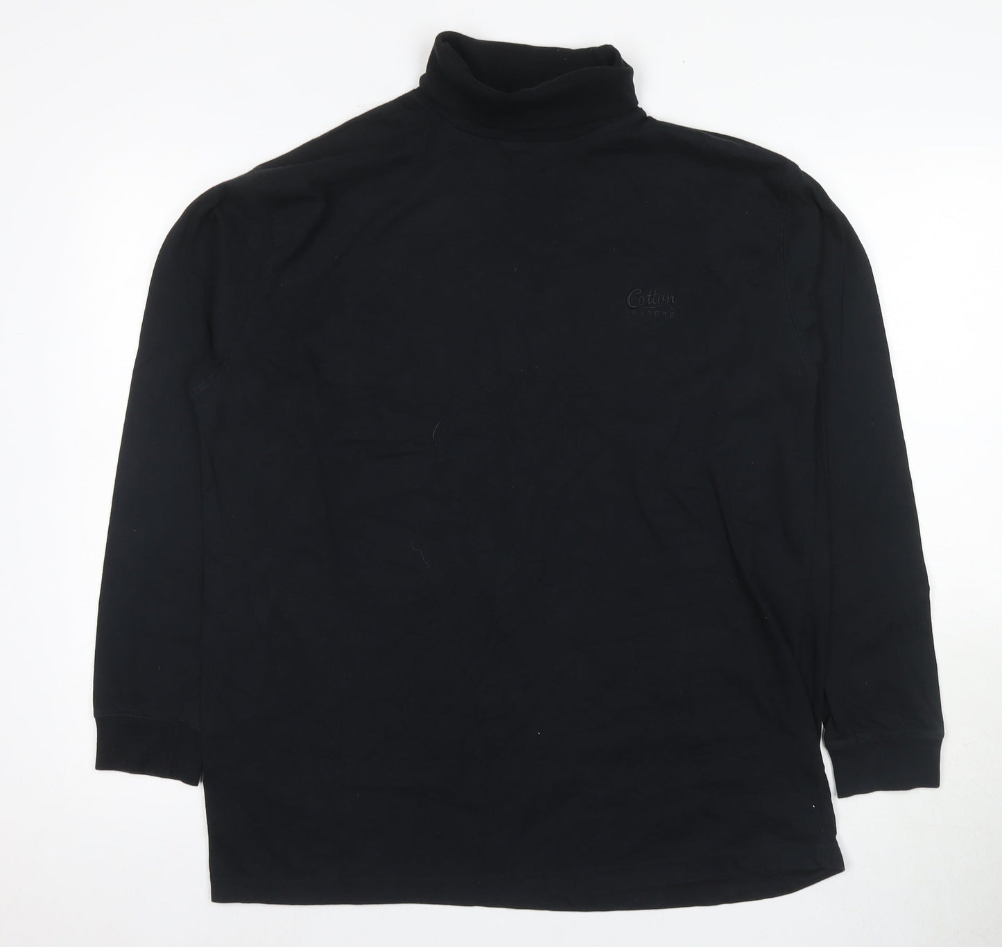Cotton Traders Men's Black Long Sleeve Polo L