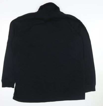 Cotton Traders Men's Black Long Sleeve Polo L