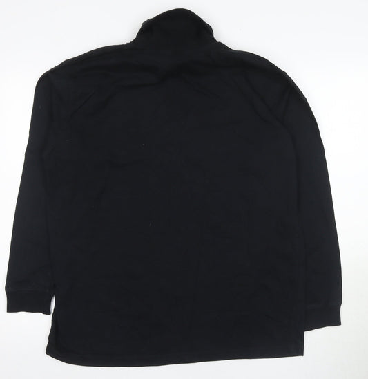 Cotton Traders Men's Black Long Sleeve Polo L