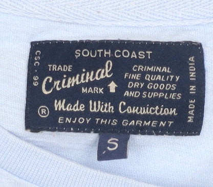Mens UK Size S Criminal Blue  T-Shirt