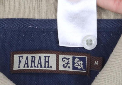 Farah Men's Beige Polo Shirt - Size M, Casual Classic