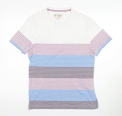 Penguin Men's Multicoloured Striped M T-Shirt