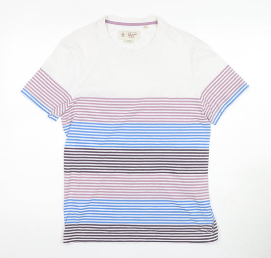 Penguin Men's Multicoloured Striped M T-Shirt