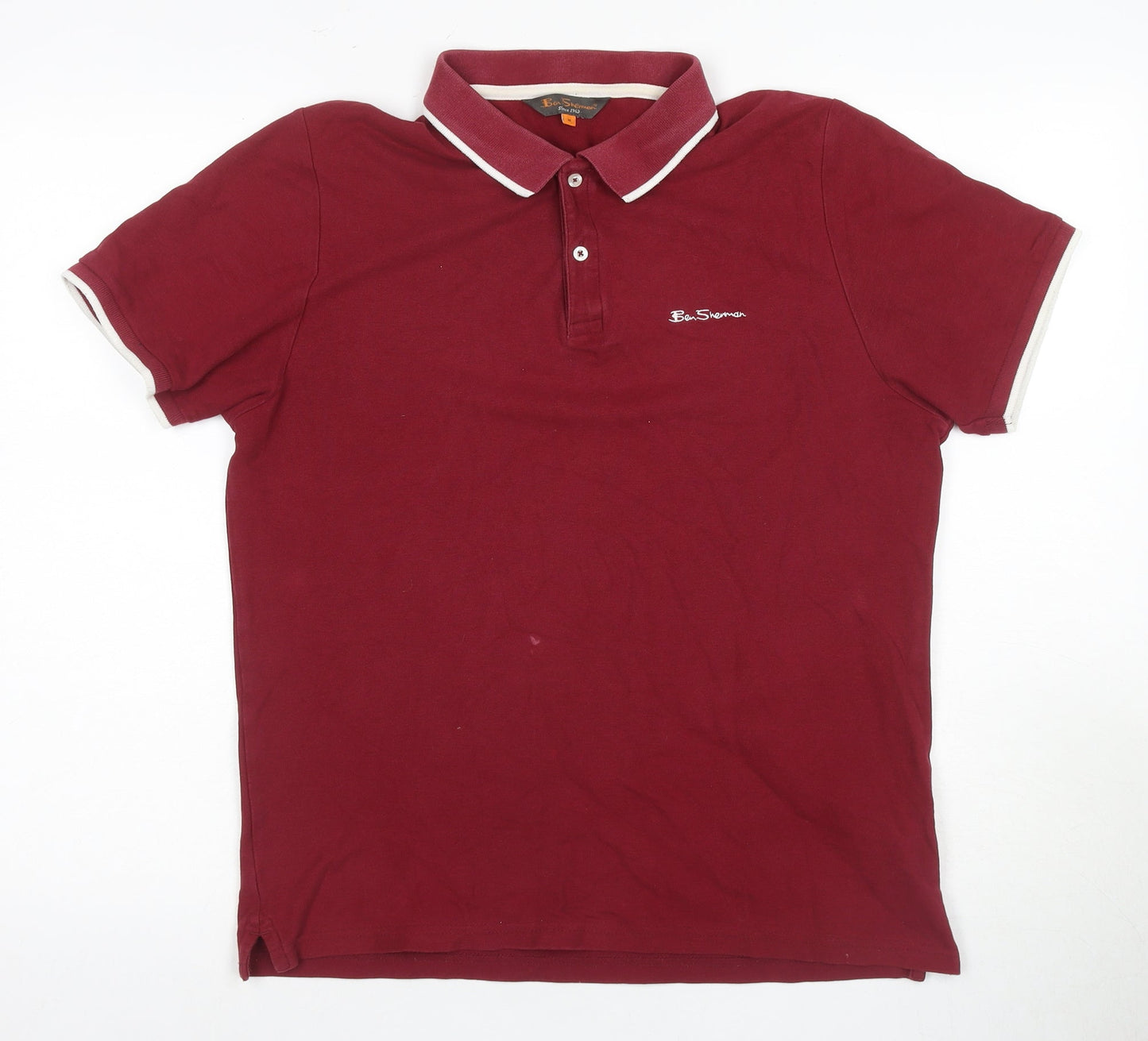 BeSarna Men's Red Polo Shirt M Cotton Casual