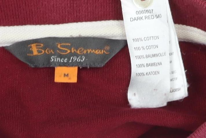 BeSarna Men's Red Polo Shirt M Cotton Casual