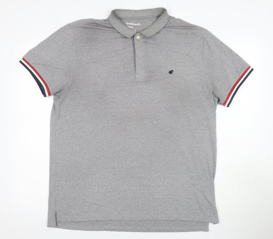 Giordano Men’s Grey 2XL Short Sleeve Polo Shirt