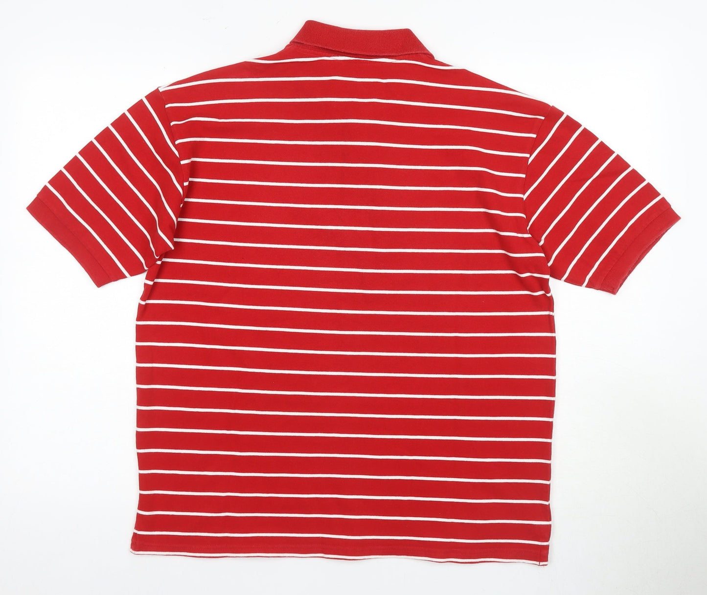 Marks and Spencer Men's Red Striped Polo Shirt S