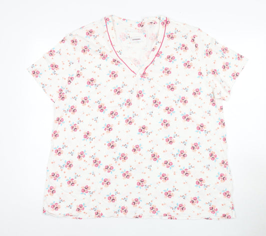 Damart Floral Cotton T-Shirt Women, Multicoloured 2XL Casual