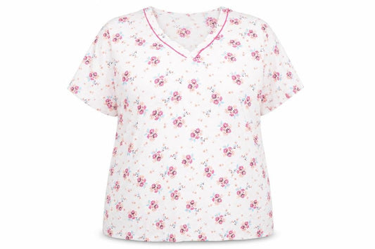 Damart Floral Cotton T-Shirt Women, Multicoloured 2XL Casual