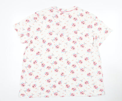Damart Floral Cotton T-Shirt Women, Multicoloured 2XL Casual