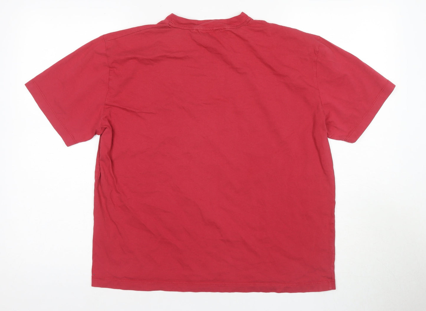 Kurt Muller Red Relaxed T-Shirt L Crew Neck
