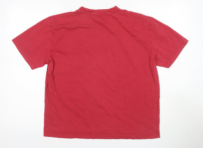 Kurt Muller Red Relaxed T-Shirt L Crew Neck