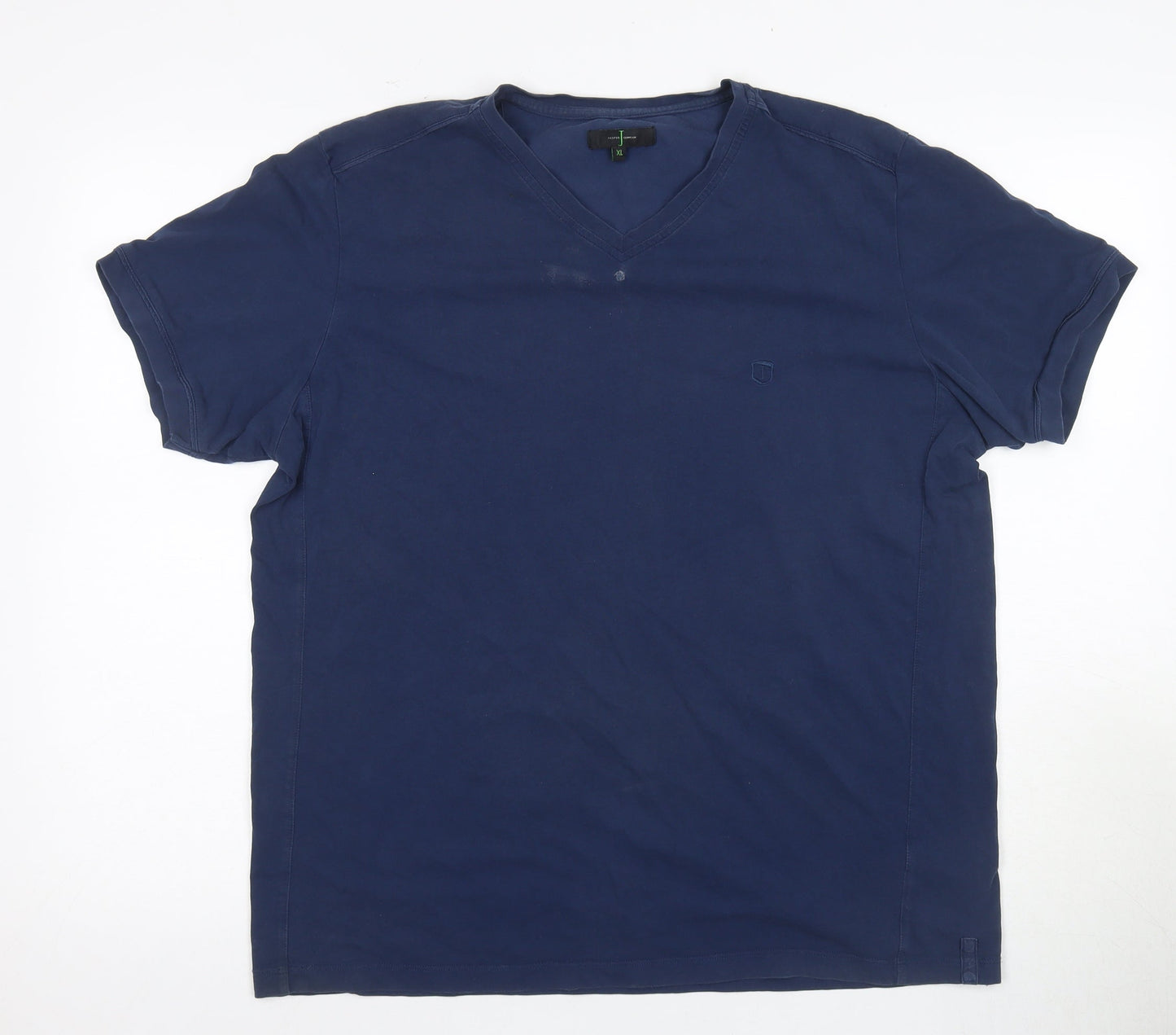 Jasper Conran Men's Blue V-Neck T-Shirt XL