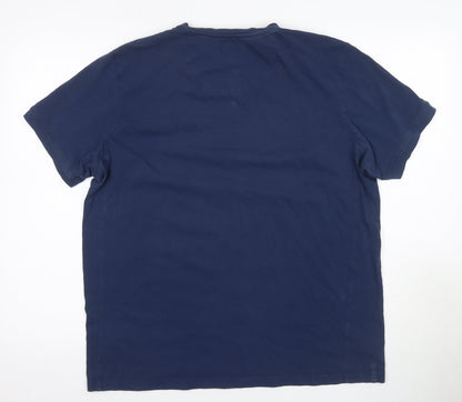 Jasper Conran Men's Blue V-Neck T-Shirt XL