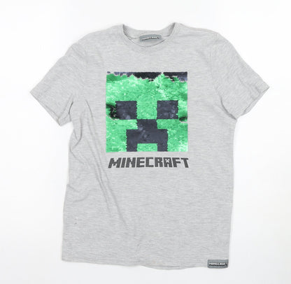 Minecraft Boys Grey Short Sleeve Graphic T-Shirt 9-10 Years