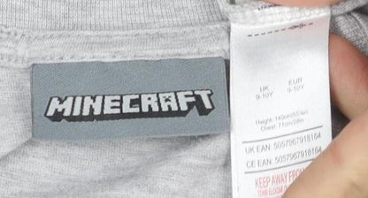 Minecraft Boys Grey Short Sleeve Graphic T-Shirt 9-10 Years