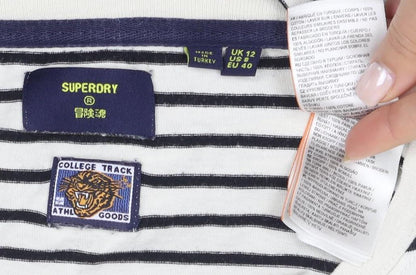 Womens UK Size 12 Superdry White Basic T-Shirt