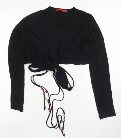 Nicole Cadine Women's Black Cropped Blouse Size 2
