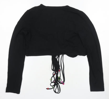 Nicole Cadine Women's Black Cropped Blouse Size 2