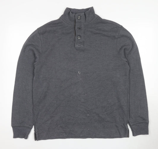 Mens UK Size L Gap Grey Henley Sweatshirt
