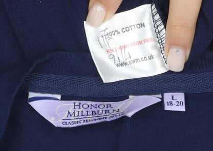 Womens UK Size L Honor Millburn Blue Basic T-Shirt