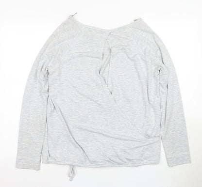 Womens UK Size 12 NEXT Grey Wrap T-Shirt