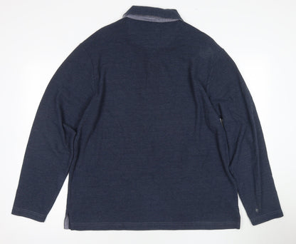 Marks and Spencer Men's Blue Polo Large