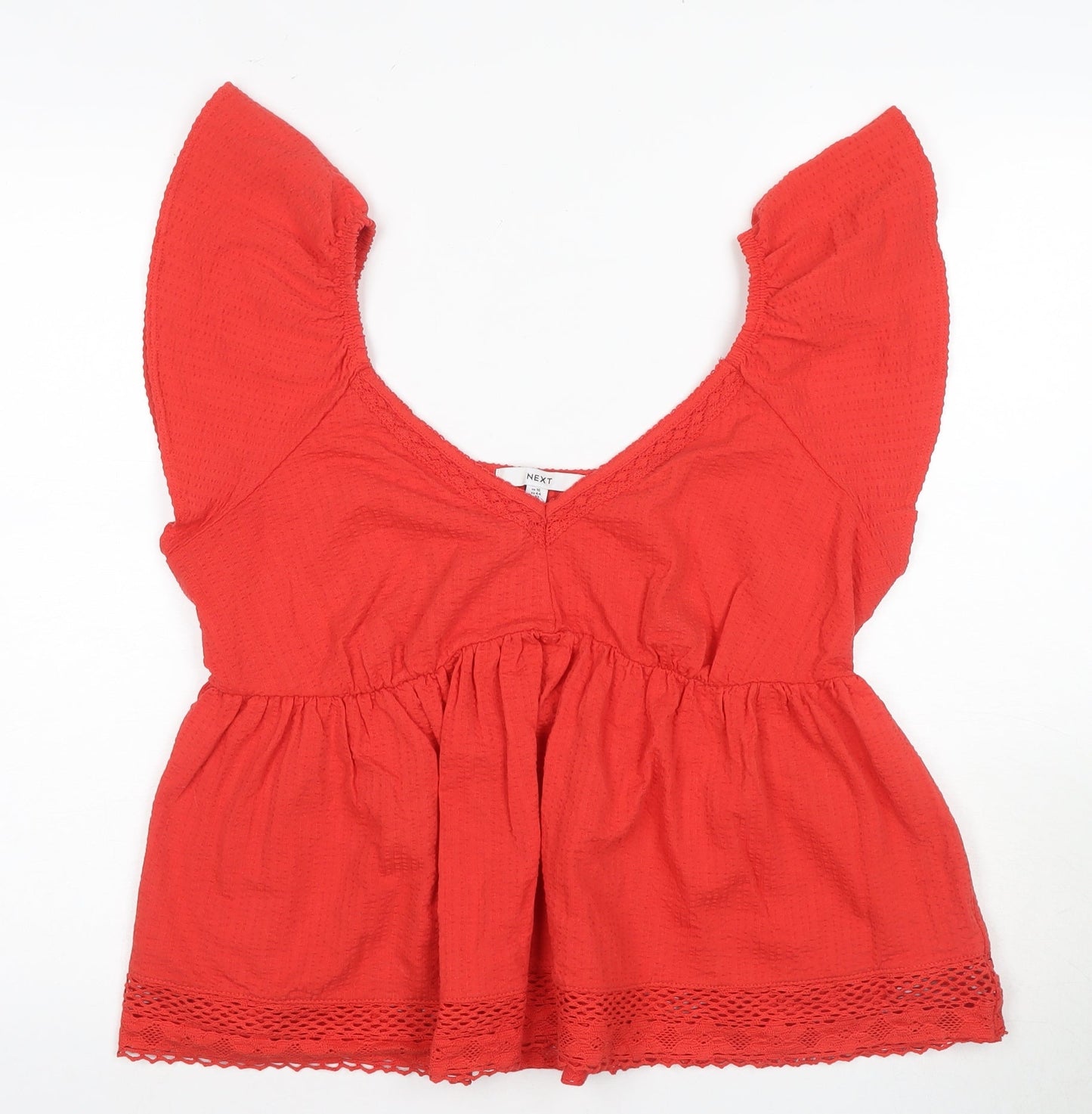 Womens UK Size 16 NEXT Red Tunic Blouse