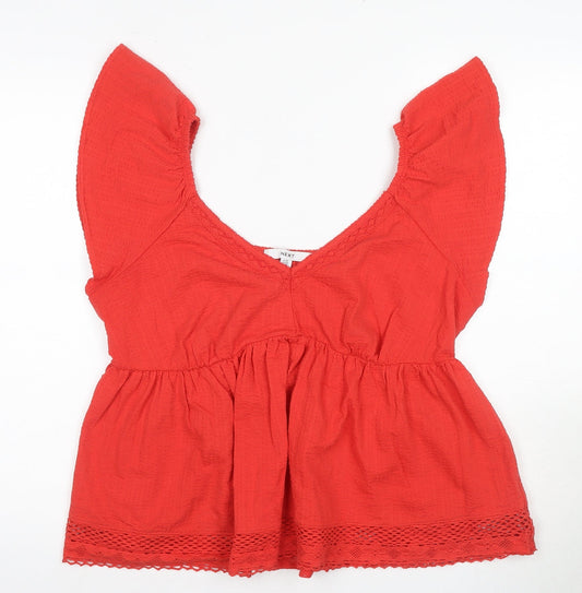 Womens UK Size 16 NEXT Red Tunic Blouse