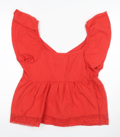Womens UK Size 16 NEXT Red Tunic Blouse